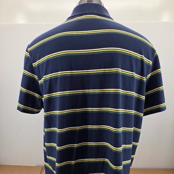 Lacoste Sport Polo Shirt Mens 4XL FR 9 Blue Shirt Striped Short Sleeve Preppy - Picture 2 of 16